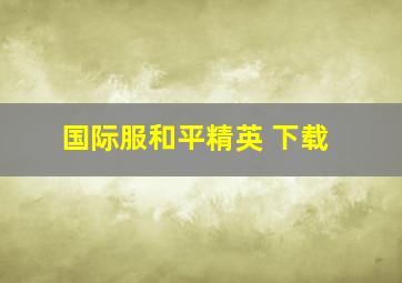 国际服和平精英 下载